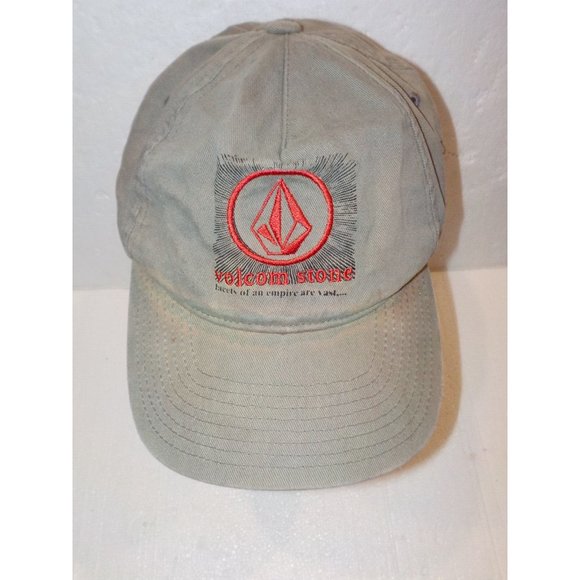 Volcom Stone Flex Fit Embroidered Khaki Green Factory Dinge Sample Hat Ball Cap - Picture 1 of 10